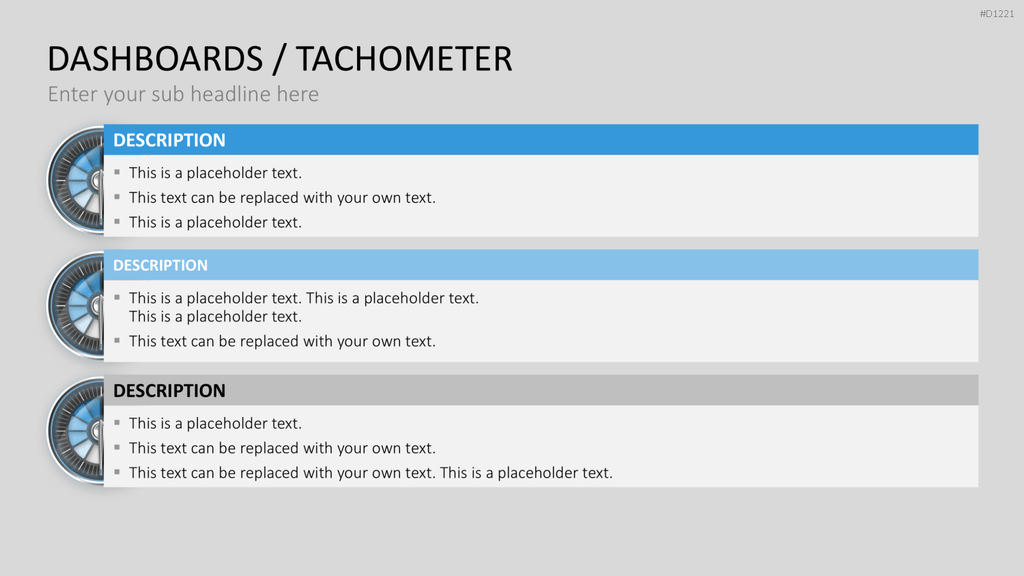 Dashboards / Tachometer PowerPoint-Vorlage