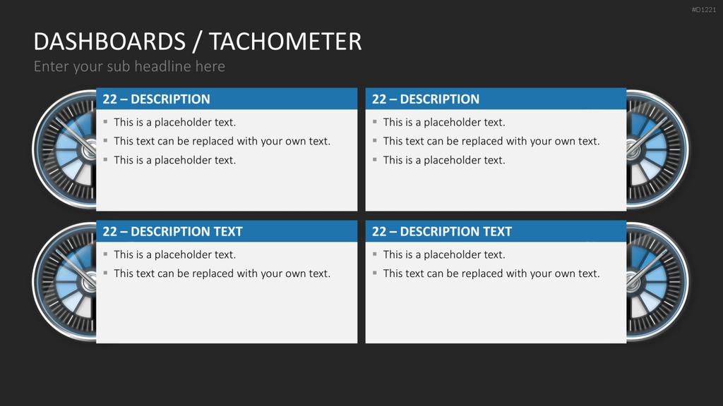 Dashboards / Tachometer PowerPoint-Vorlage
