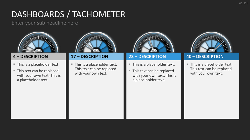 Dashboards / Tachometer PowerPoint-Vorlage