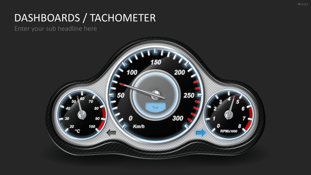 Dashboards / Tachometer PowerPoint-Vorlage