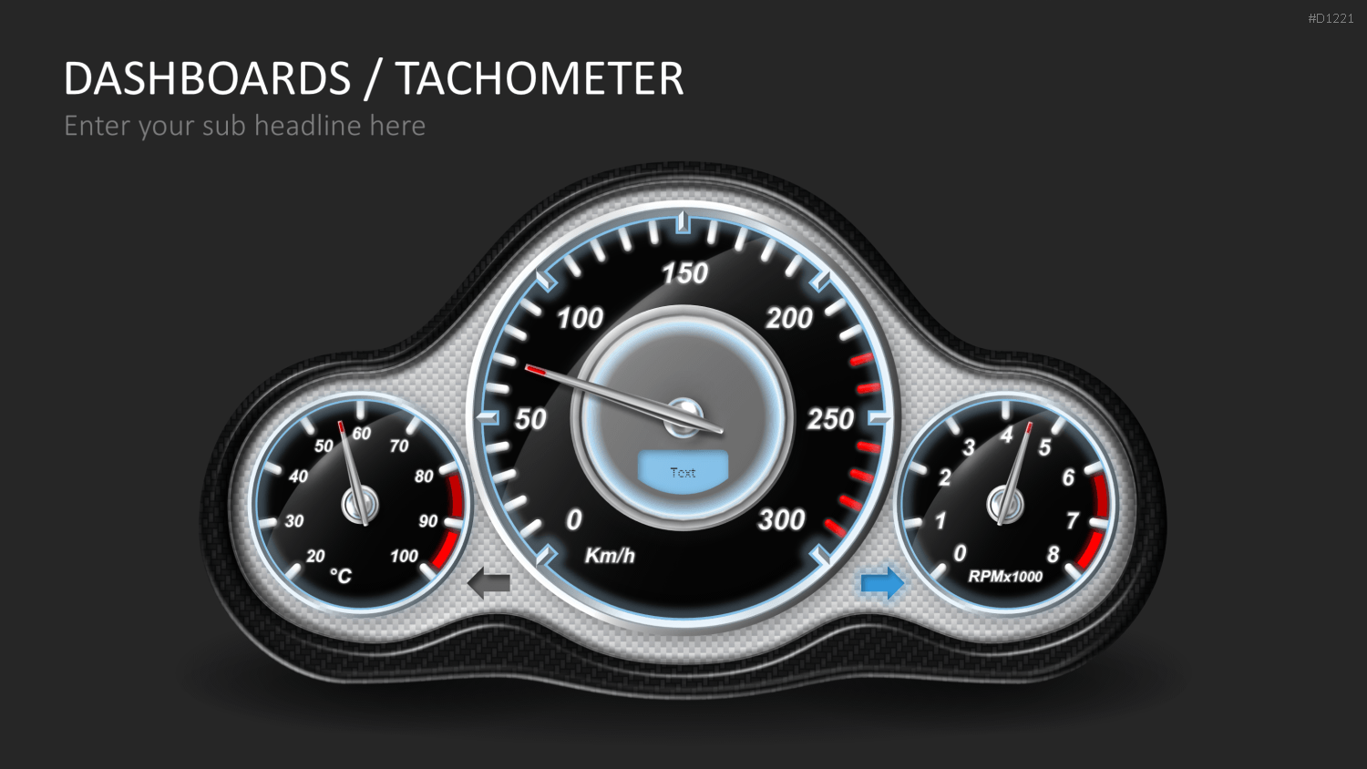 Dashboards / Tachometer PowerPoint-Vorlage