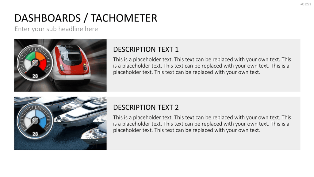 Dashboards / Tachometer PowerPoint-Vorlage