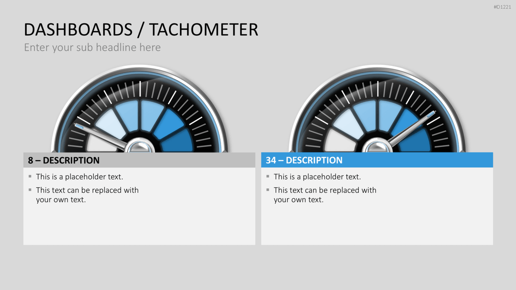 Dashboards / Tachometer PowerPoint-Vorlage