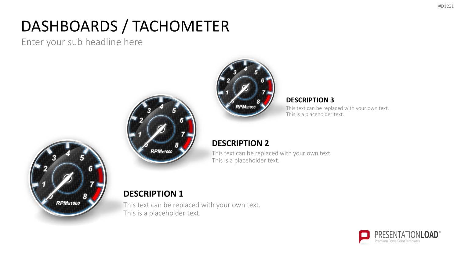 Dashboards / Tachometer PowerPoint-Vorlage