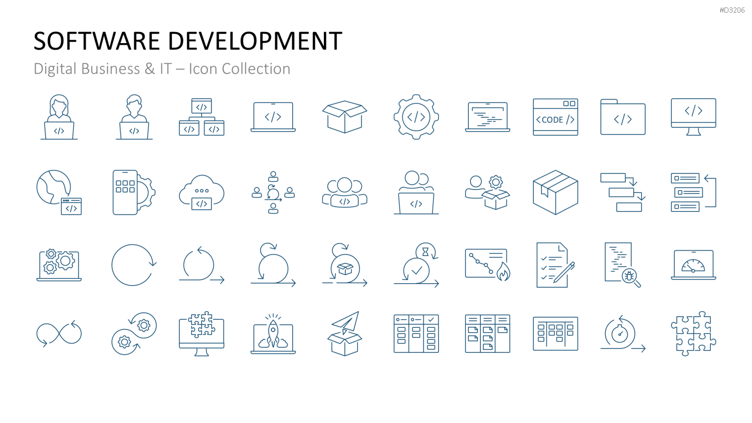 Digital Business & IT – Icon Collection PowerPoint-Vorlage