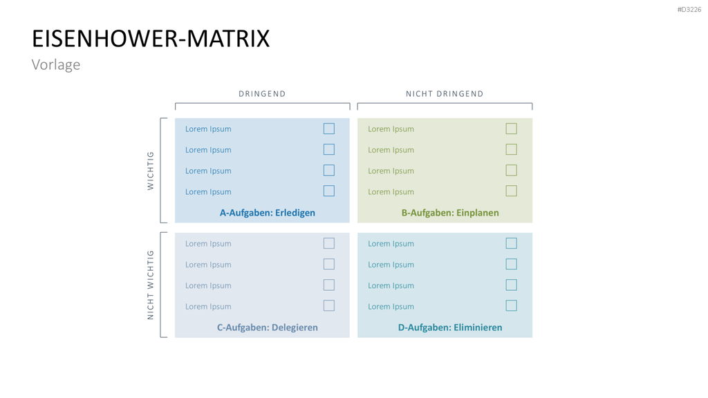 Eisenhower-Matrix PowerPoint-Vorlage