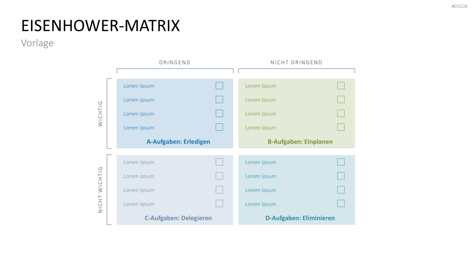Eisenhower-Matrix PowerPoint-Vorlage
