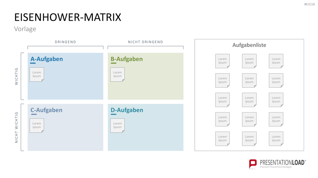 Eisenhower-Matrix PowerPoint-Vorlage