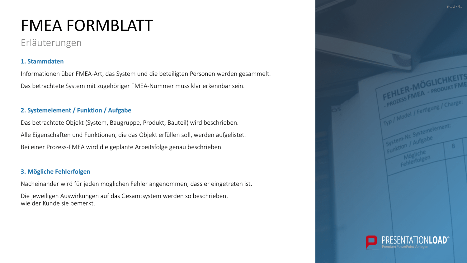Fehler-Möglichkeits-Einfluss-Analyse (FMEA) PowerPoint-Vorlage