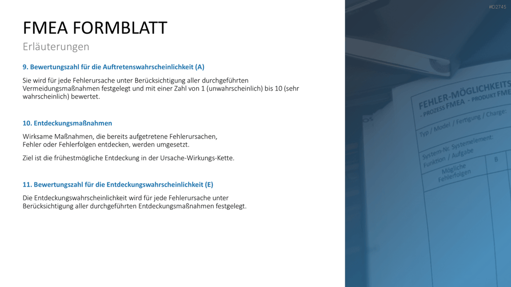 Fehler-Möglichkeits-Einfluss-Analyse (FMEA) PowerPoint-Vorlage