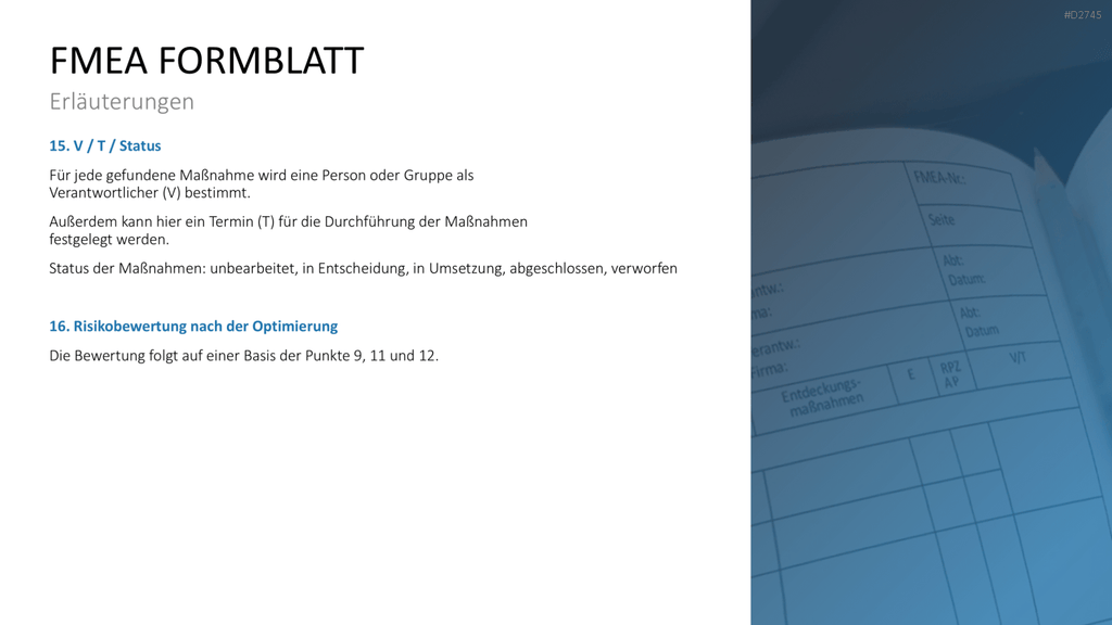 Fehler-Möglichkeits-Einfluss-Analyse (FMEA) PowerPoint-Vorlage