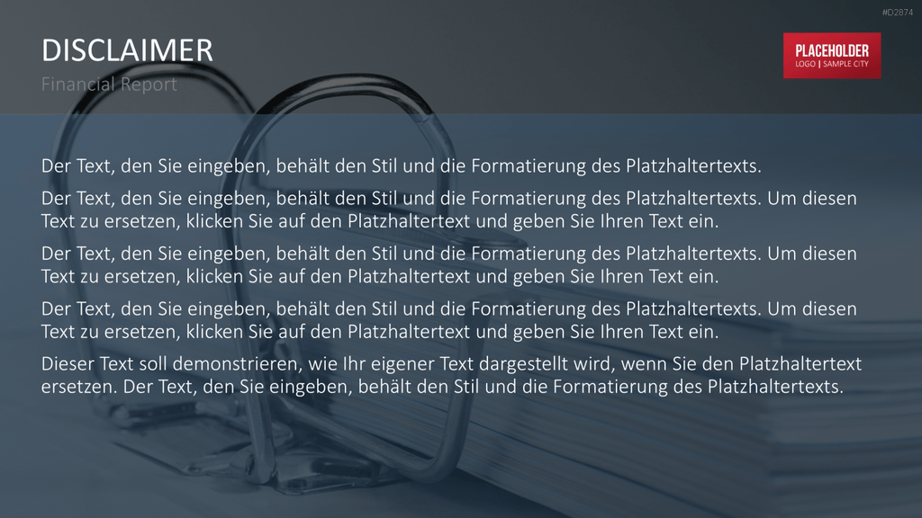 Financial Report PowerPoint-Vorlage