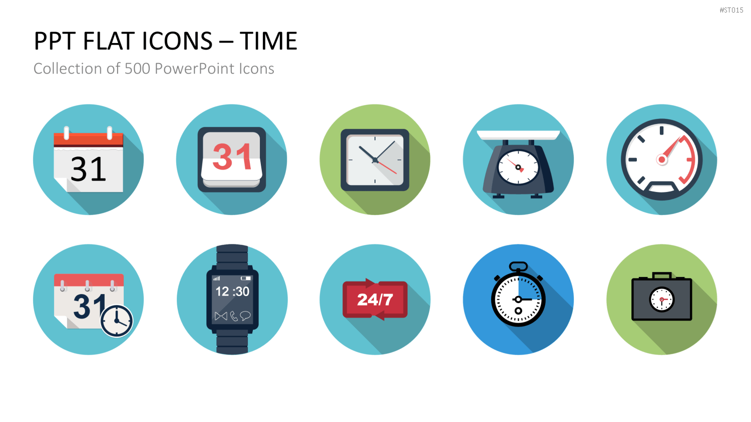 Flat Design - Icons Collection PowerPoint-Vorlage