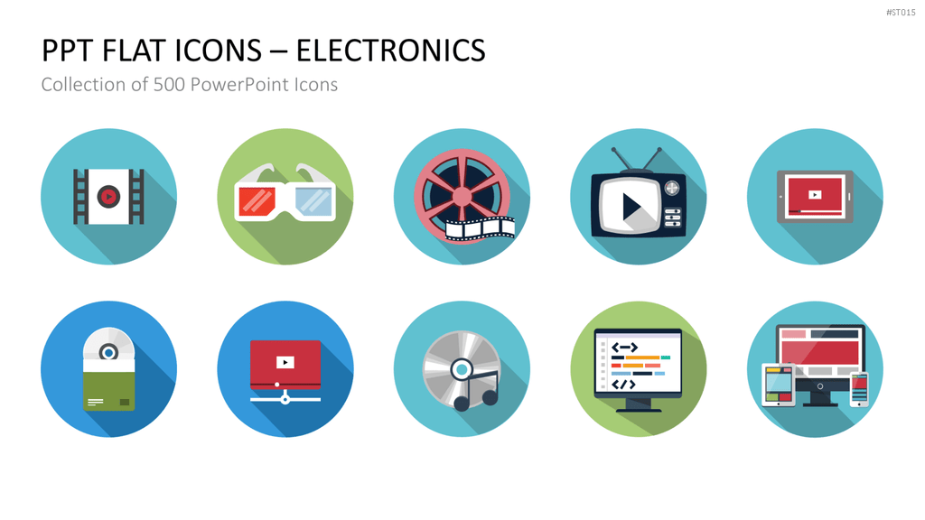 Flat Design - Icons Collection PowerPoint-Vorlage
