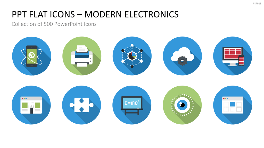 Flat Design - Icons Collection PowerPoint-Vorlage