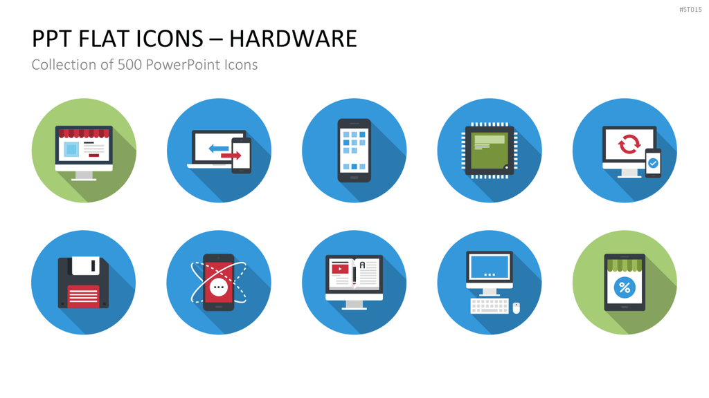 Flat Design - Icons Collection PowerPoint-Vorlage