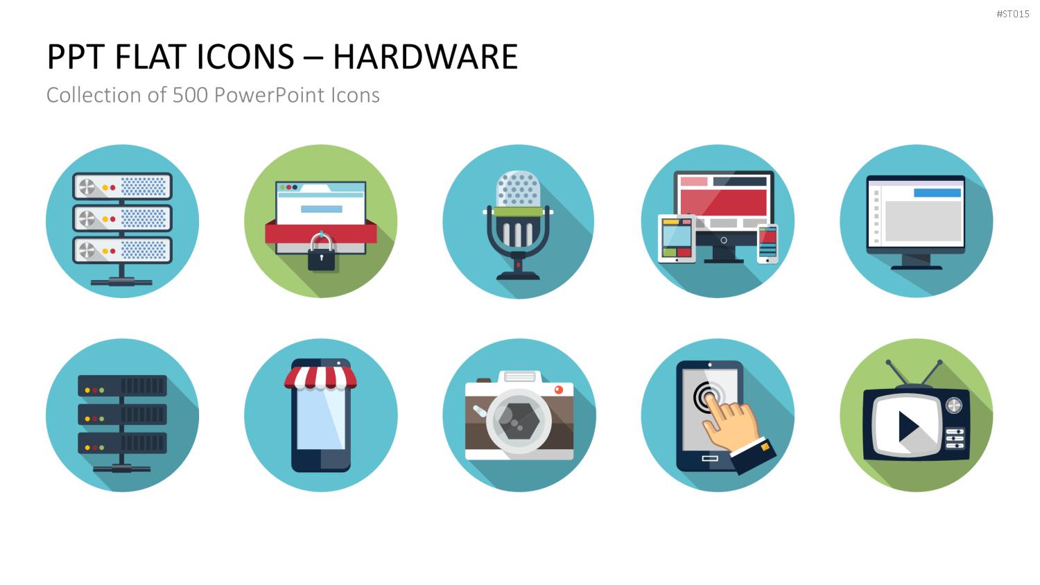 Flat Design - Icons Collection PowerPoint-Vorlage