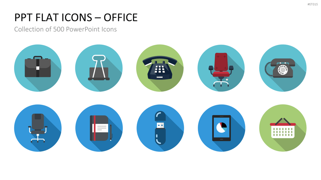Flat Design - Icons Collection PowerPoint-Vorlage