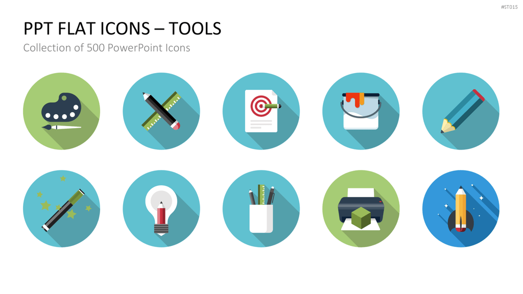Flat Design - Icons Collection PowerPoint-Vorlage