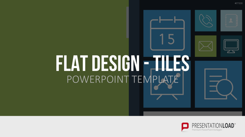 Flat Design - Kacheln PowerPoint-Vorlage