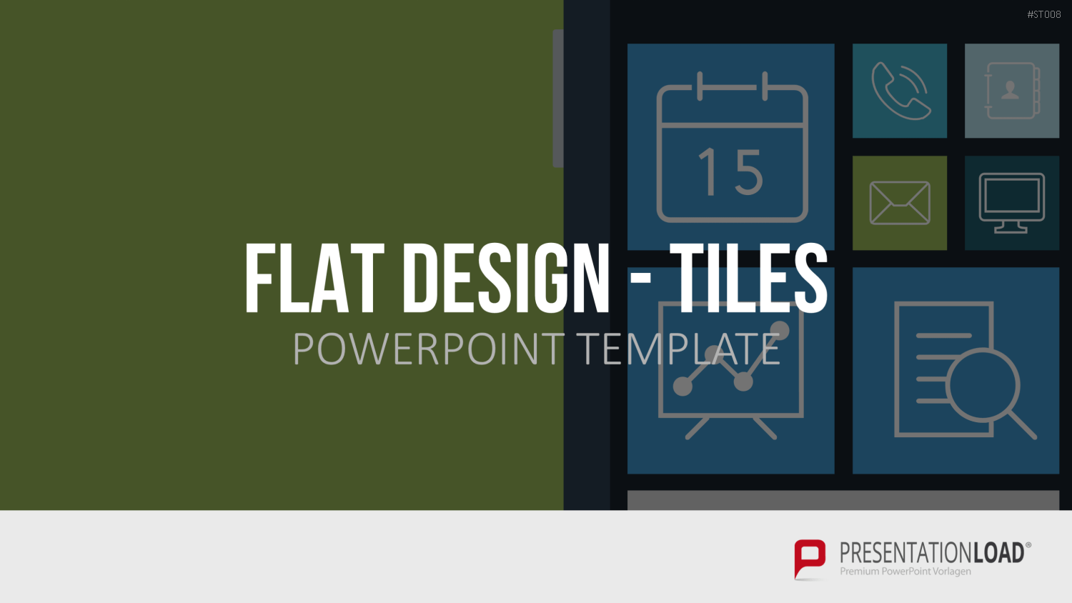 Flat Design - Kacheln PowerPoint-Vorlage