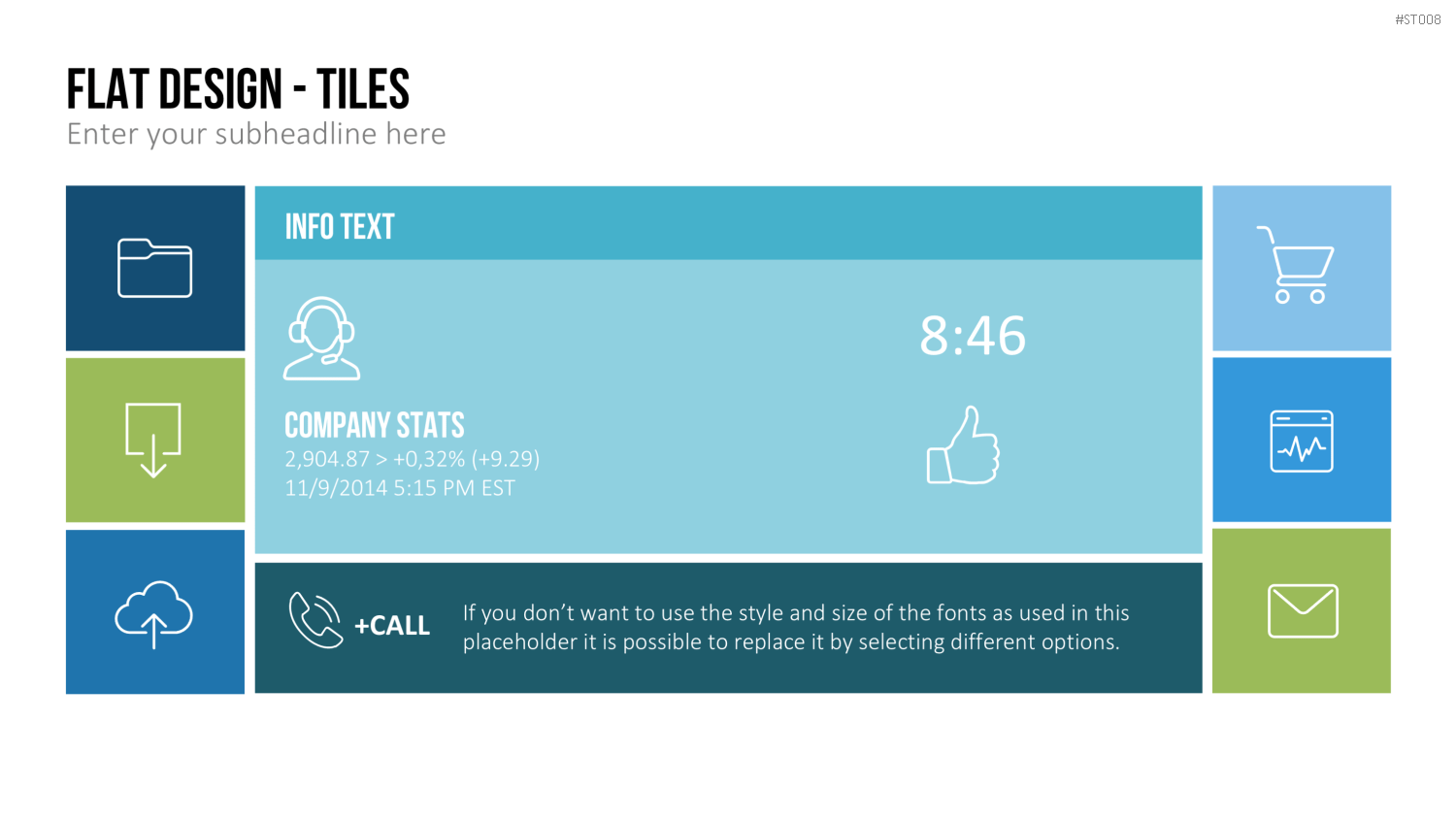 Flat Design - Kacheln PowerPoint-Vorlage
