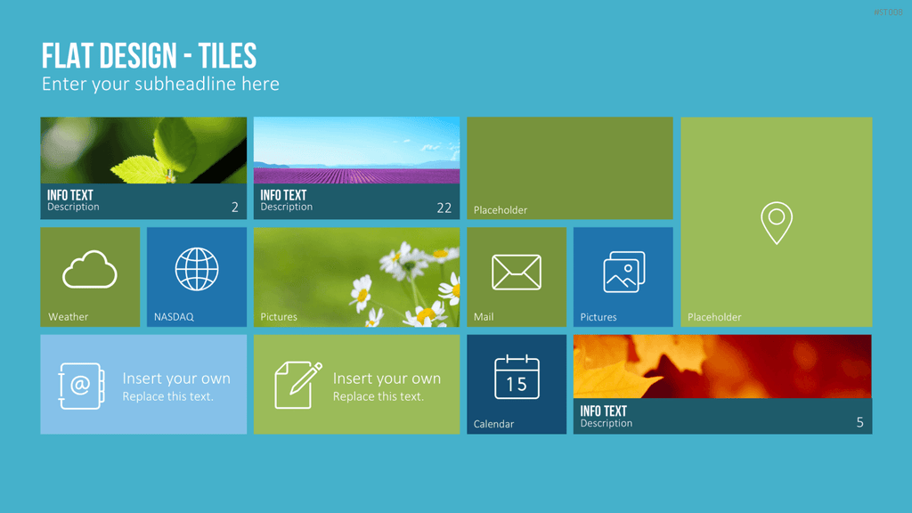 Flat Design - Kacheln PowerPoint-Vorlage
