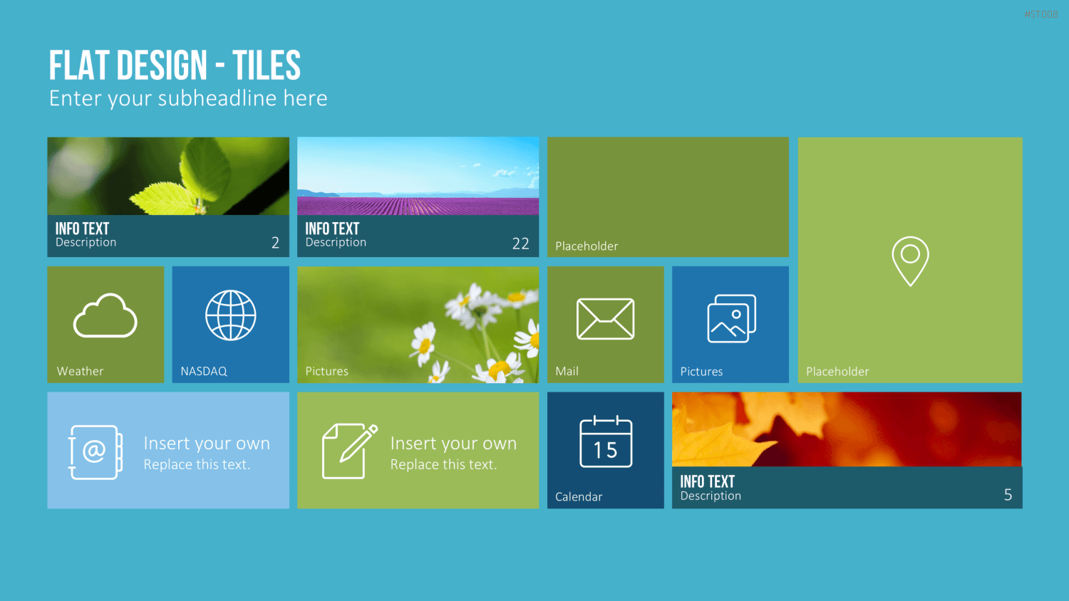 Flat Design - Kacheln PowerPoint-Vorlage