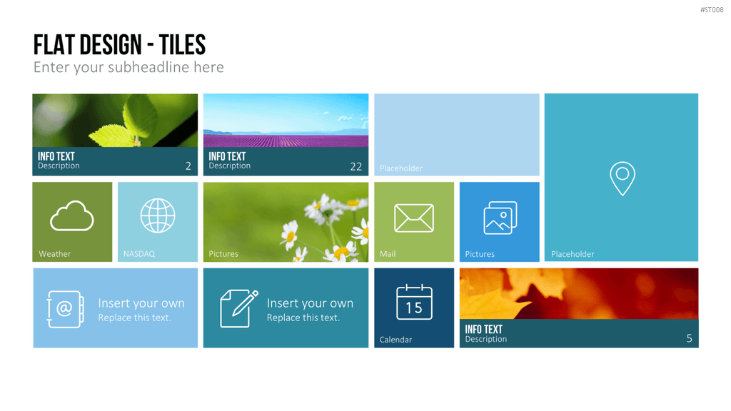 Flat Design - Kacheln PowerPoint-Vorlage