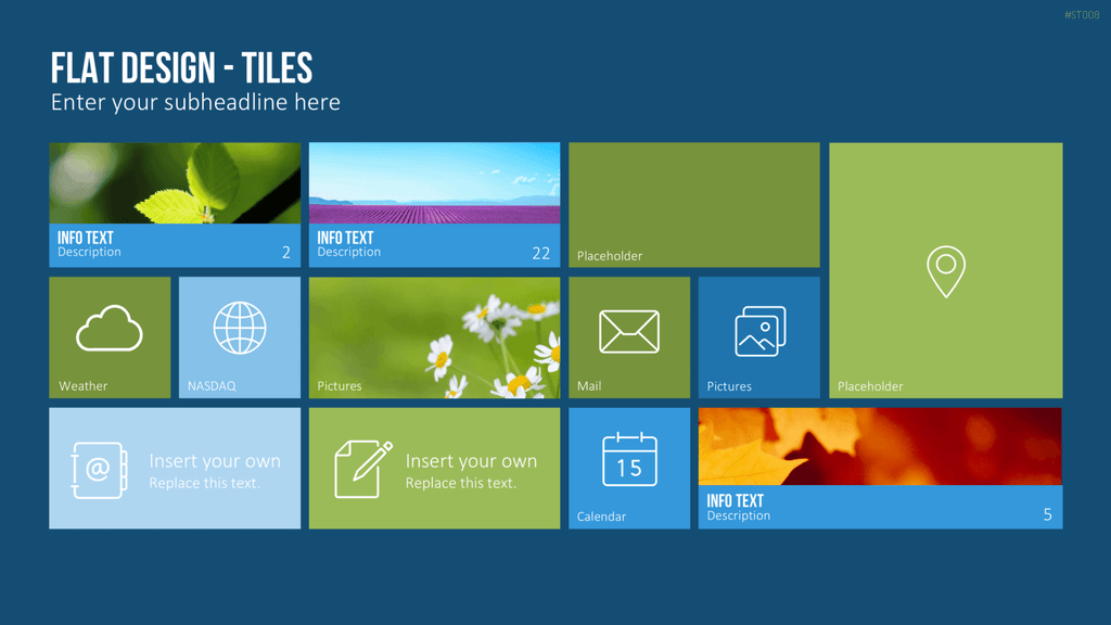 Flat Design - Kacheln PowerPoint-Vorlage