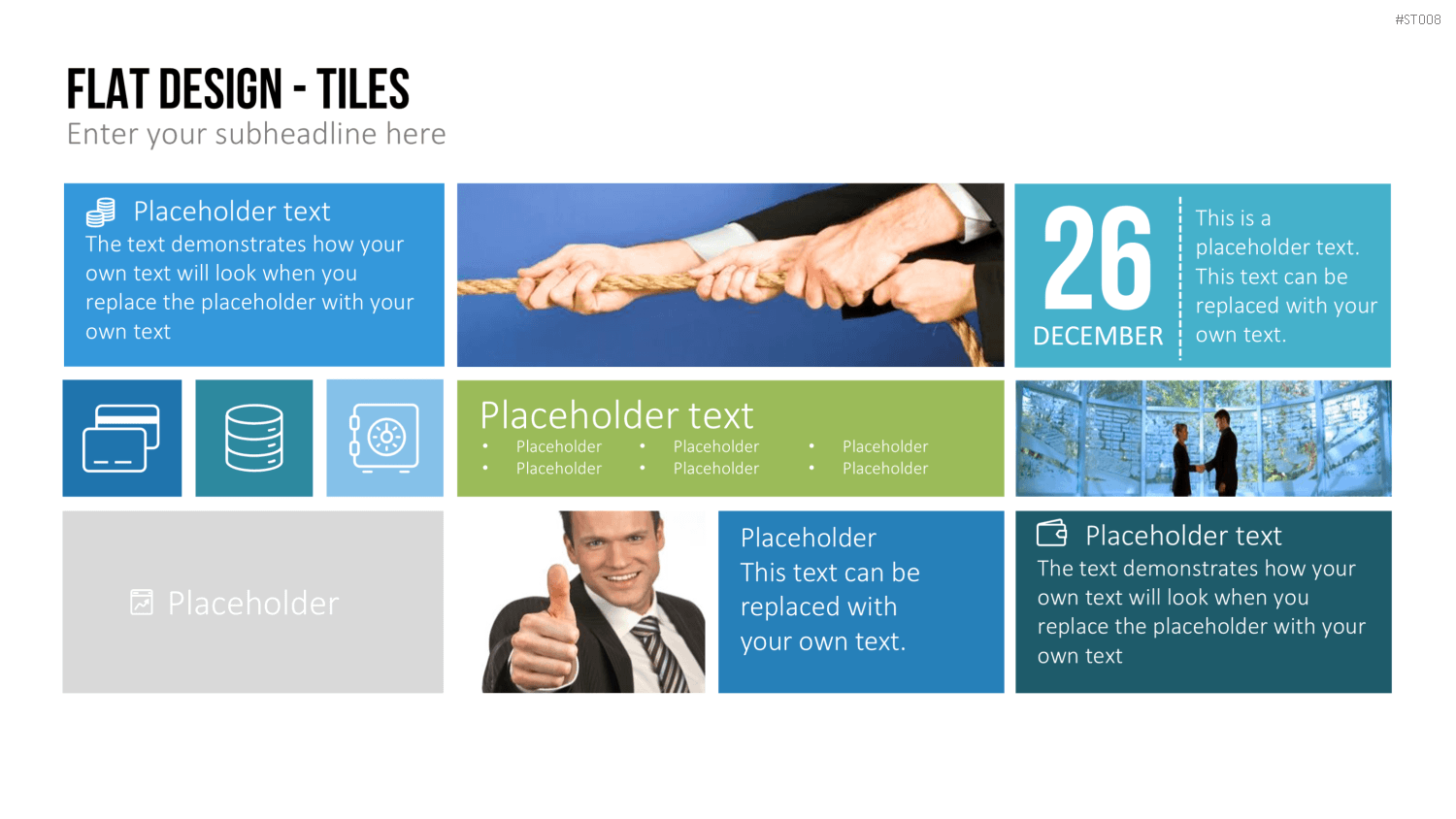 Flat Design - Kacheln PowerPoint-Vorlage