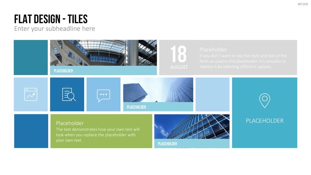 Flat Design - Kacheln PowerPoint-Vorlage