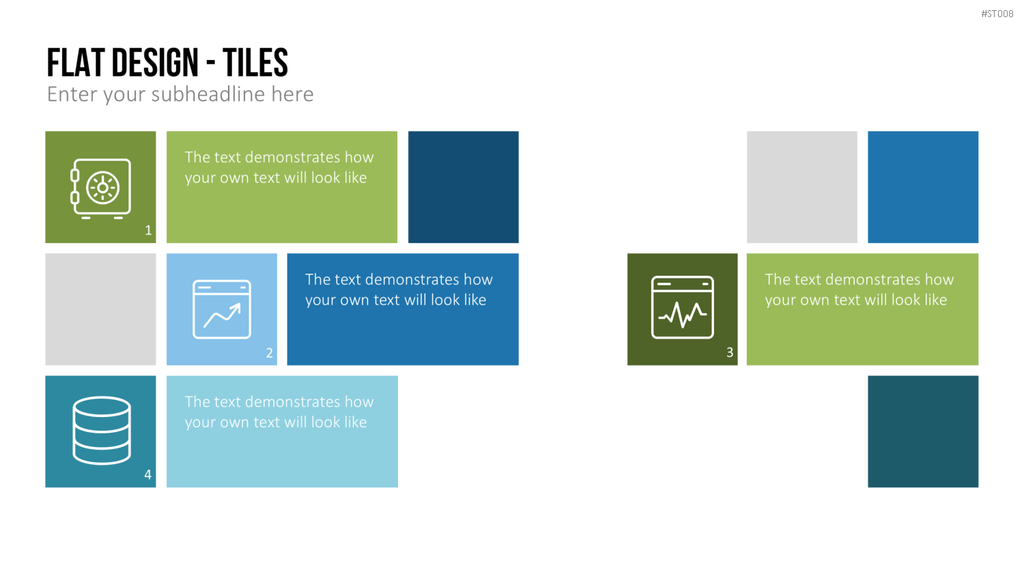 Flat Design - Kacheln PowerPoint-Vorlage