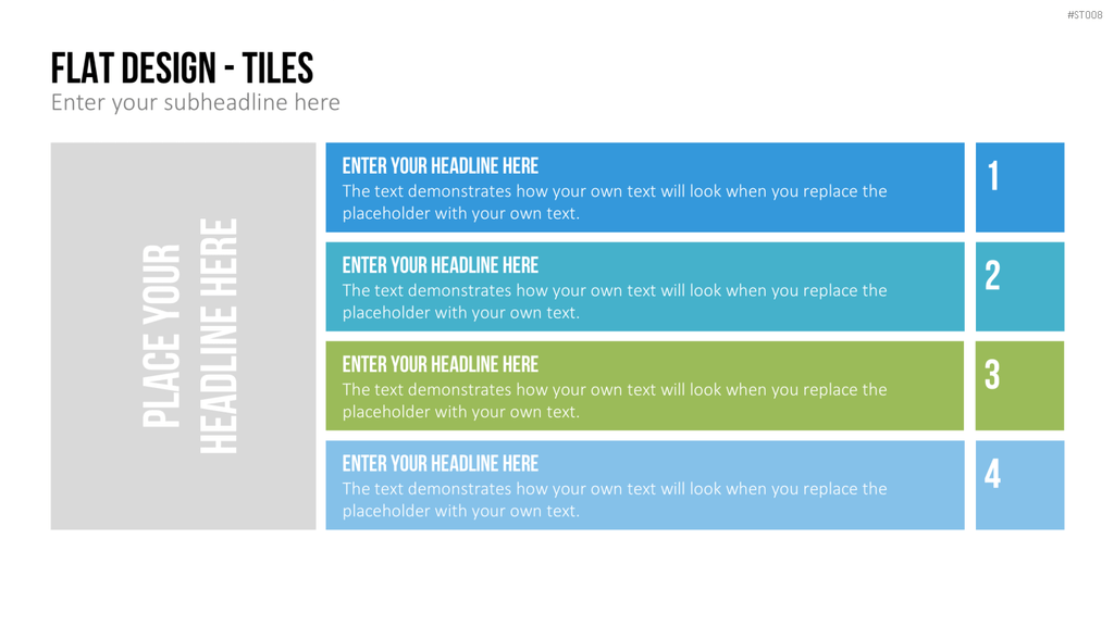 Flat Design - Kacheln PowerPoint-Vorlage