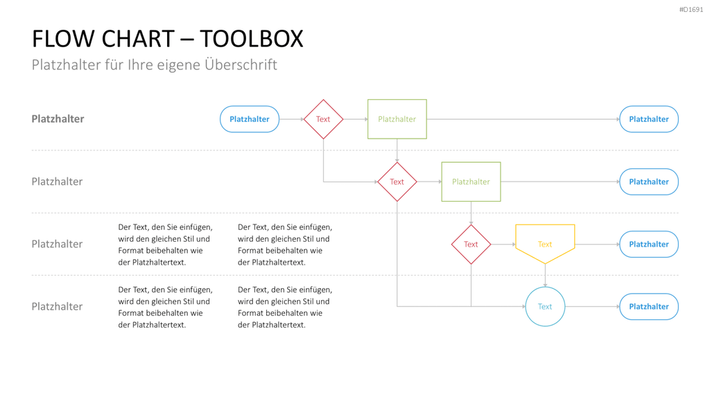 Flussdiagramme-Toolbox PowerPoint-Vorlage