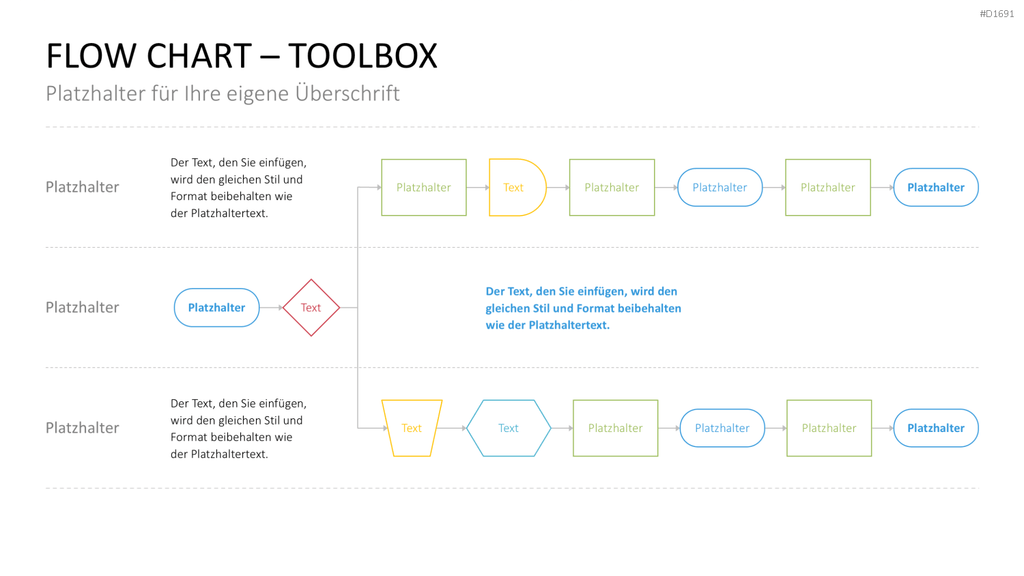 Flussdiagramme-Toolbox PowerPoint-Vorlage
