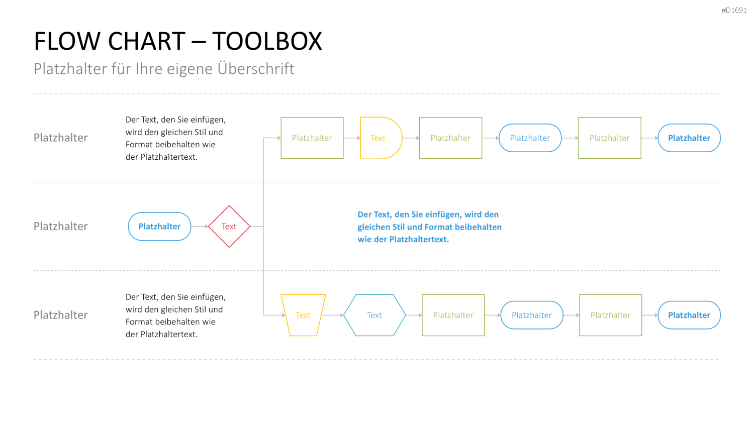 Flussdiagramme-Toolbox PowerPoint-Vorlage