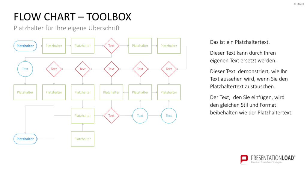 Flussdiagramme-Toolbox PowerPoint-Vorlage