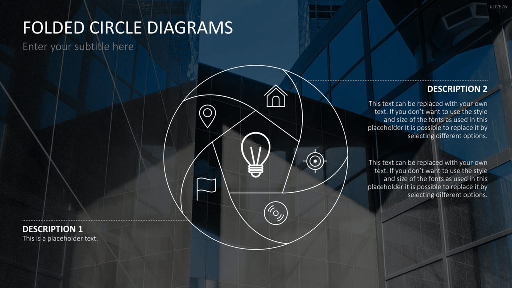 Ringdiagramme - gefaltet PowerPoint-Vorlage