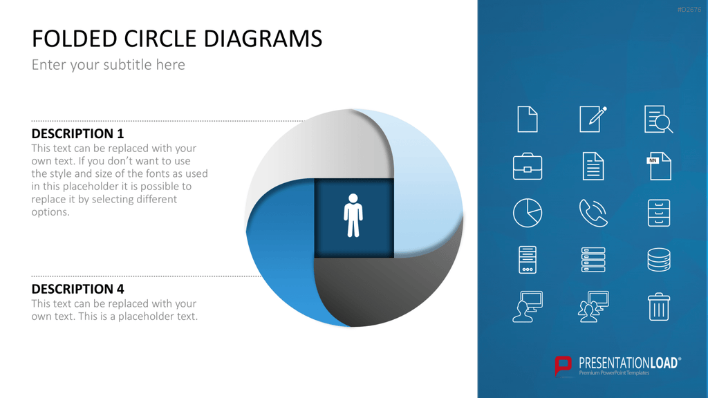 Ringdiagramme - gefaltet PowerPoint-Vorlage
