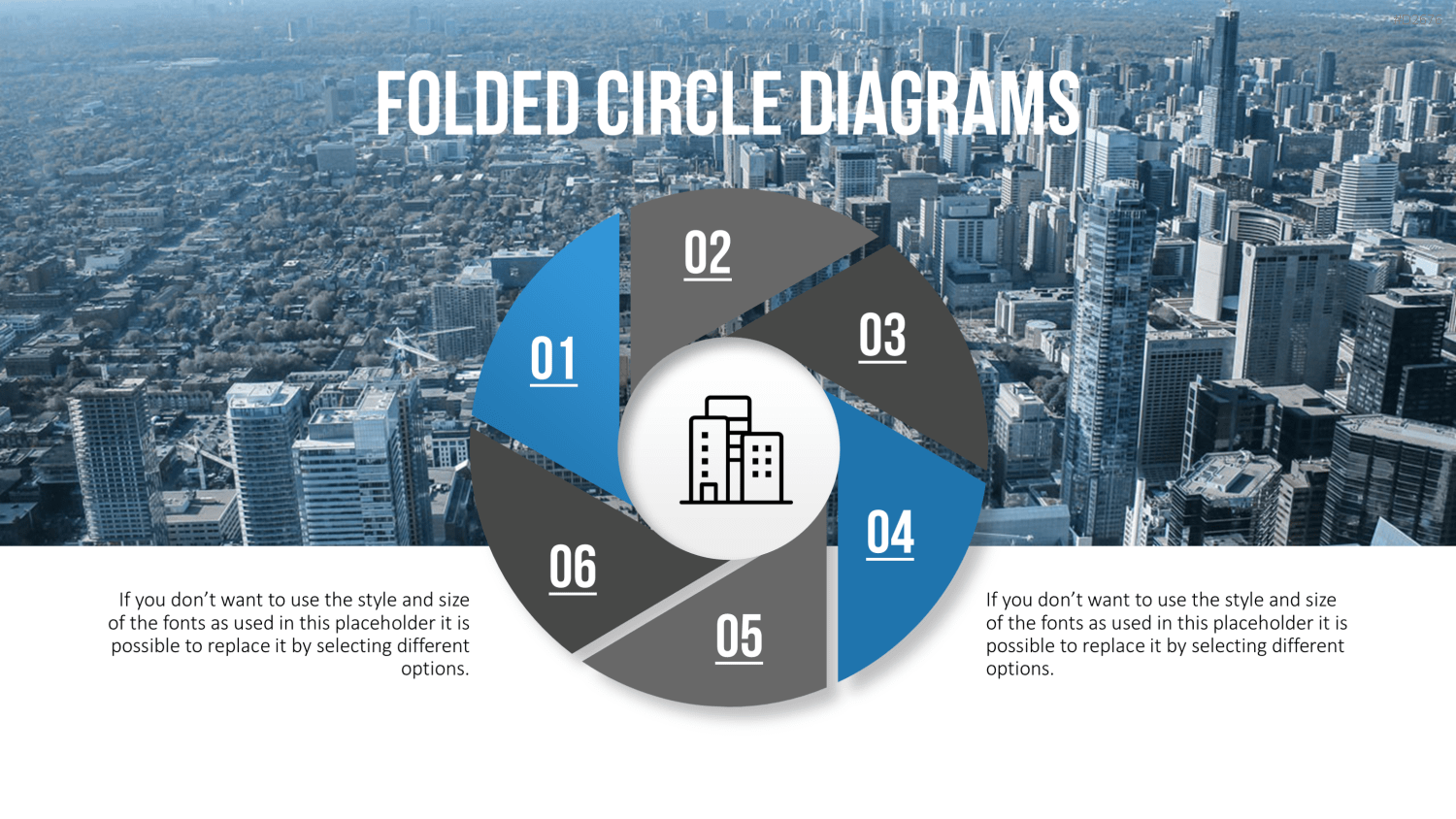 Ringdiagramme - gefaltet PowerPoint-Vorlage