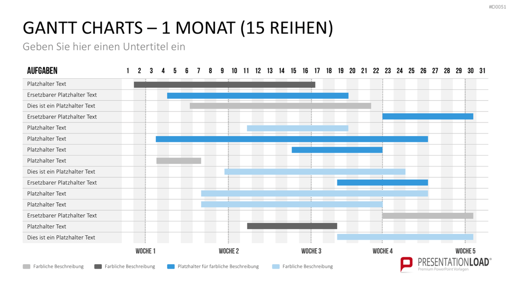 Gantt-Diagramme PowerPoint-Vorlage