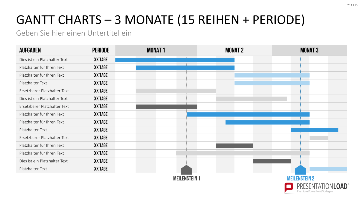 Gantt-Diagramme PowerPoint-Vorlage