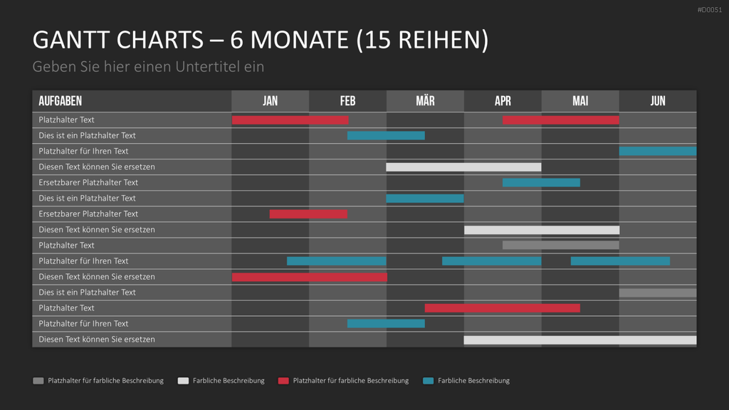 Gantt-Diagramme PowerPoint-Vorlage
