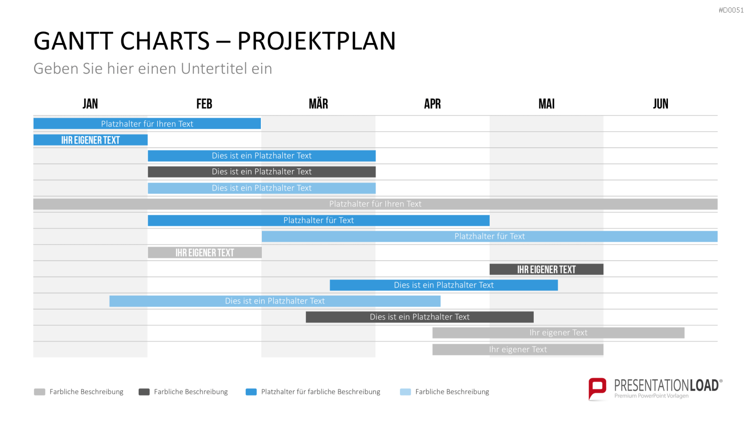 Gantt-Diagramme PowerPoint-Vorlage