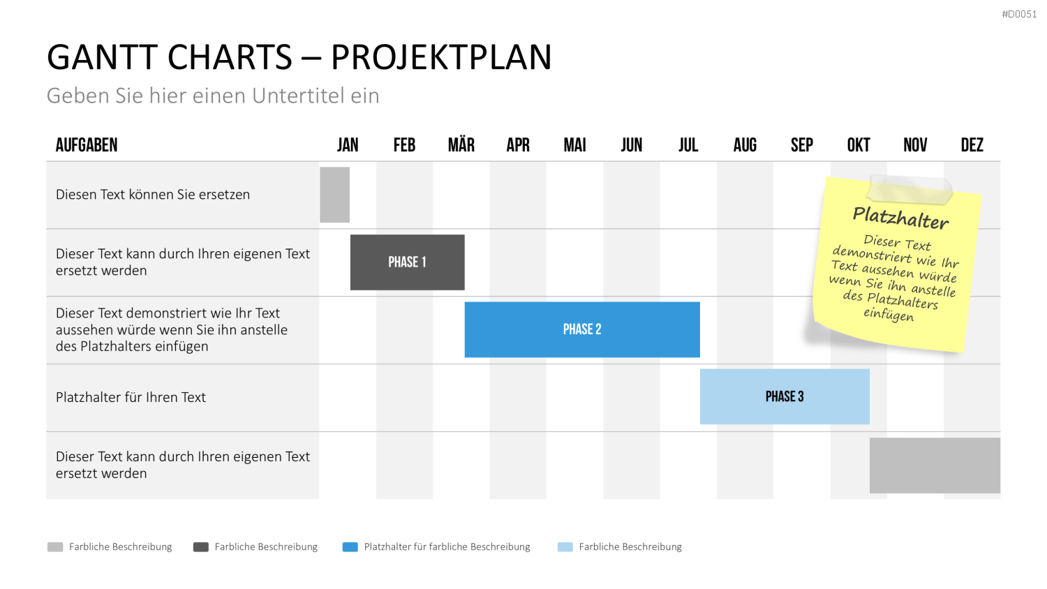 Gantt-Diagramme PowerPoint-Vorlage