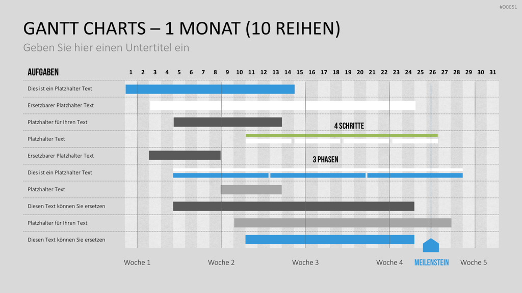Gantt-Diagramme PowerPoint-Vorlage