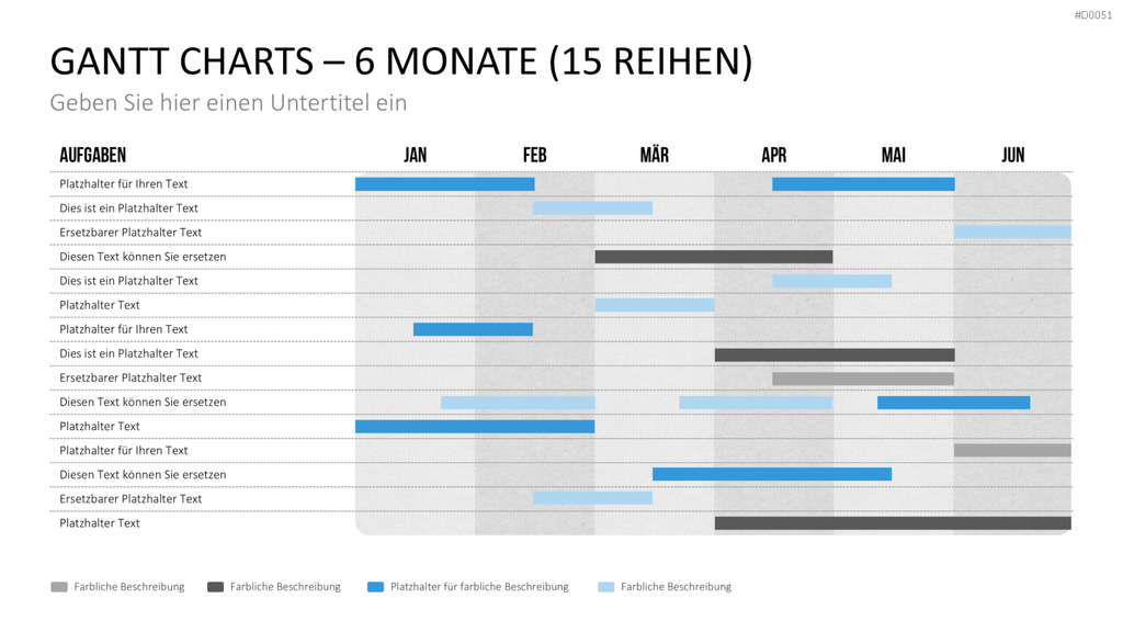 Gantt-Diagramme PowerPoint-Vorlage