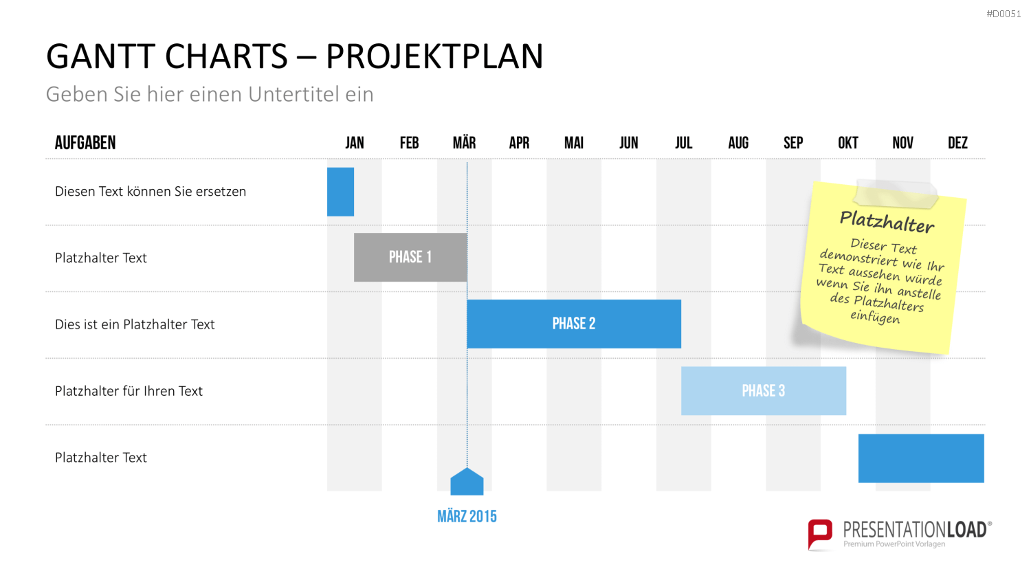Gantt-Diagramme PowerPoint-Vorlage