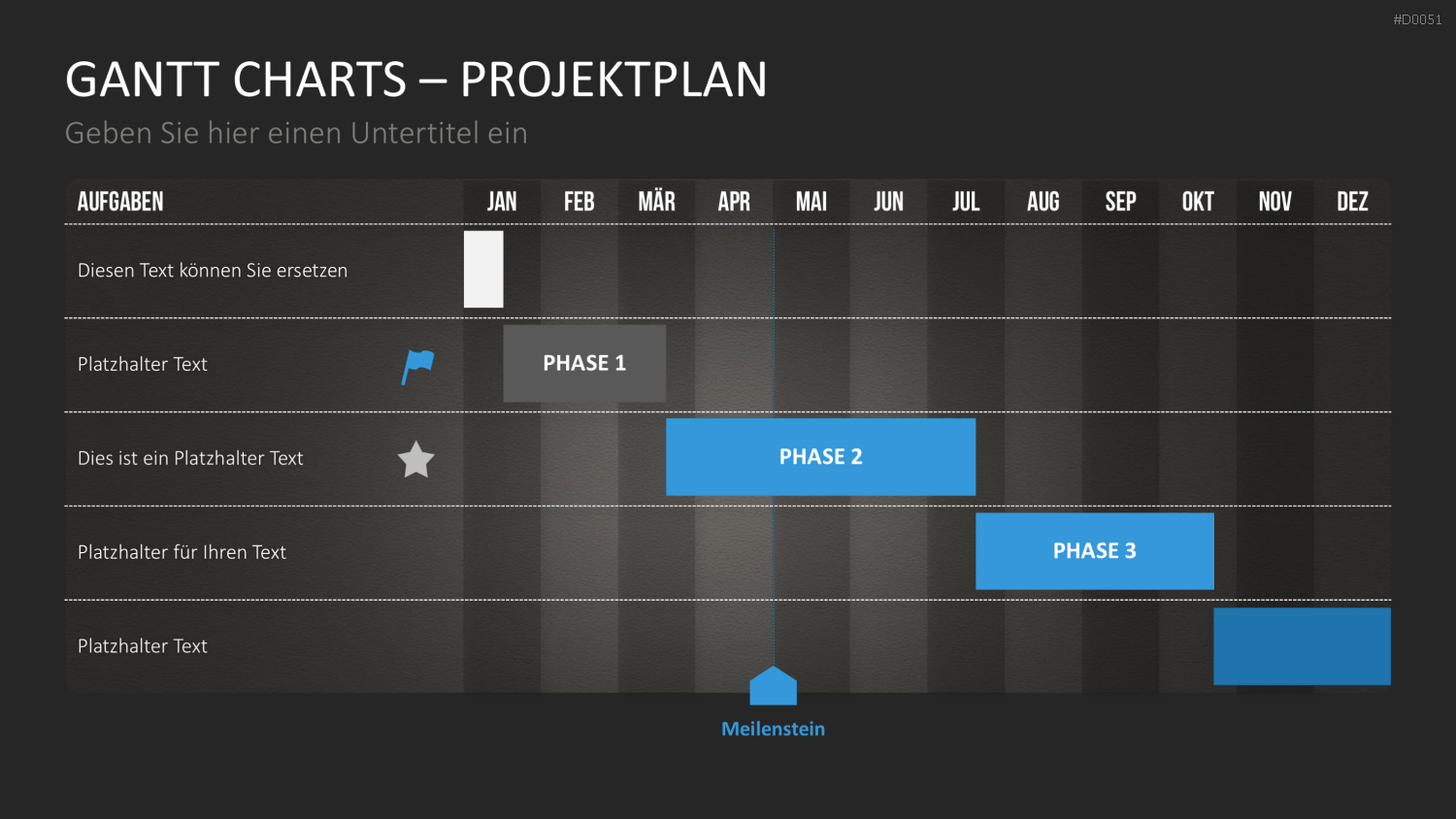 Gantt-Diagramme PowerPoint-Vorlage